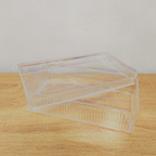 Sachi Clear Storage Boxes with Wood Cover Minimalist Design