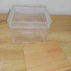 Sachi Clear Storage Boxes with Wood Cover Minimalist Design