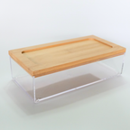 Sachi Clear Storage Organizers with Wood Cover Minimalist Design