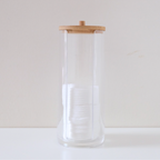 Sachi Cotton Pads Clear Storage Jar with Wood Cover