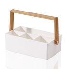 Sachi Portable Storage Organizer or Jewelry Holder with Wood Handle
