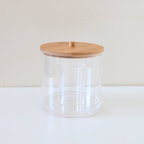 Sachi QTip/Cotton Pads Clear Storage Jar with Wood Cover