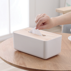 Sachi Rectangular Tissue Box with Wood Minimalist Design