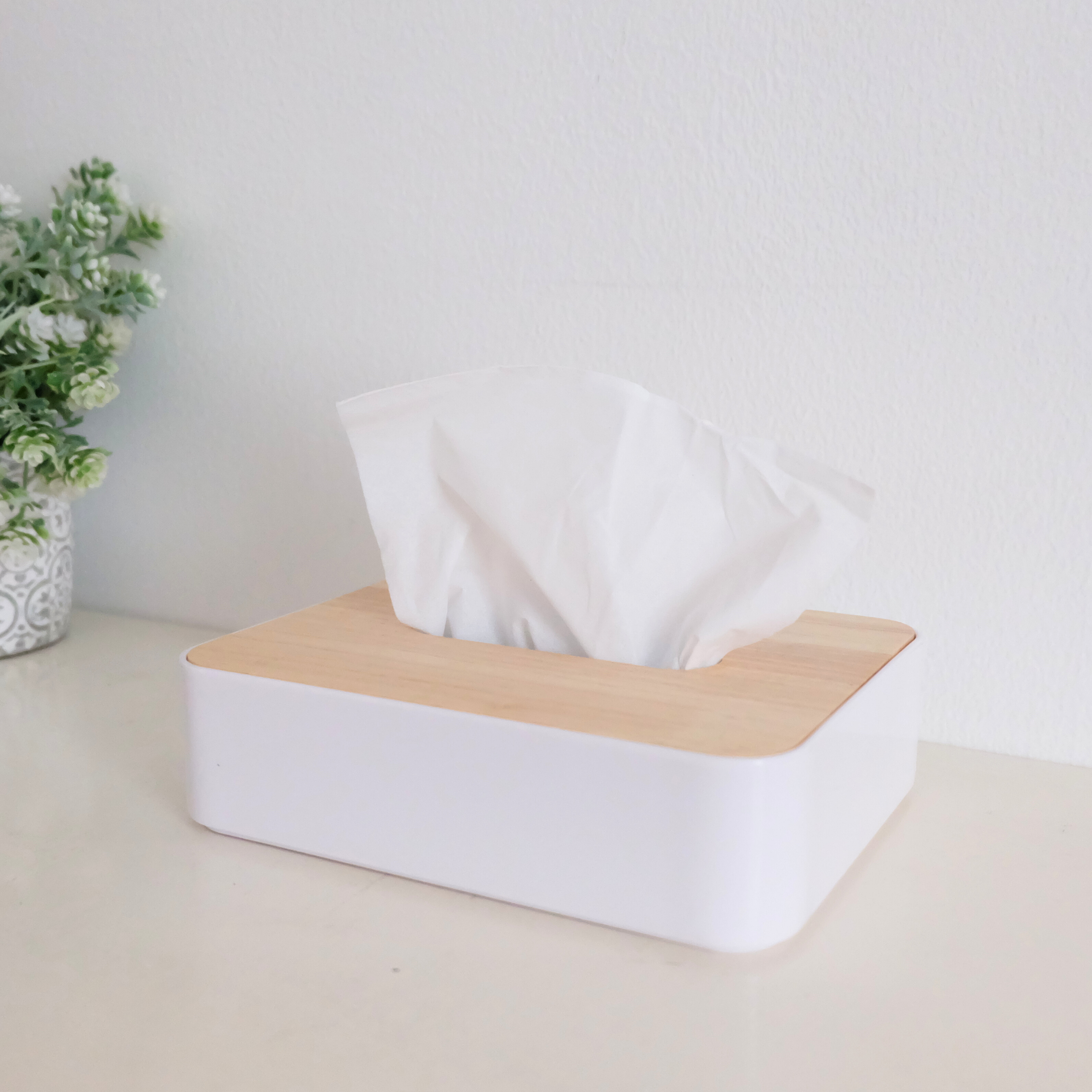 Sachi Rectangular Tissue Box with Wood Minimalist Design