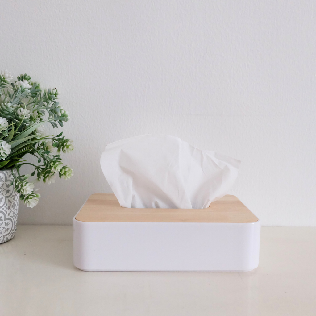 Sachi Rectangular Tissue Box with Wood Minimalist Design