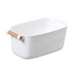 Sachi Stylish Storage Bin with Wood Handle