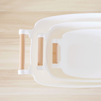Sachi Stylish Storage Bin with Wood Handle