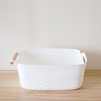 Sachi Stylish Storage Bin with Wood Handle
