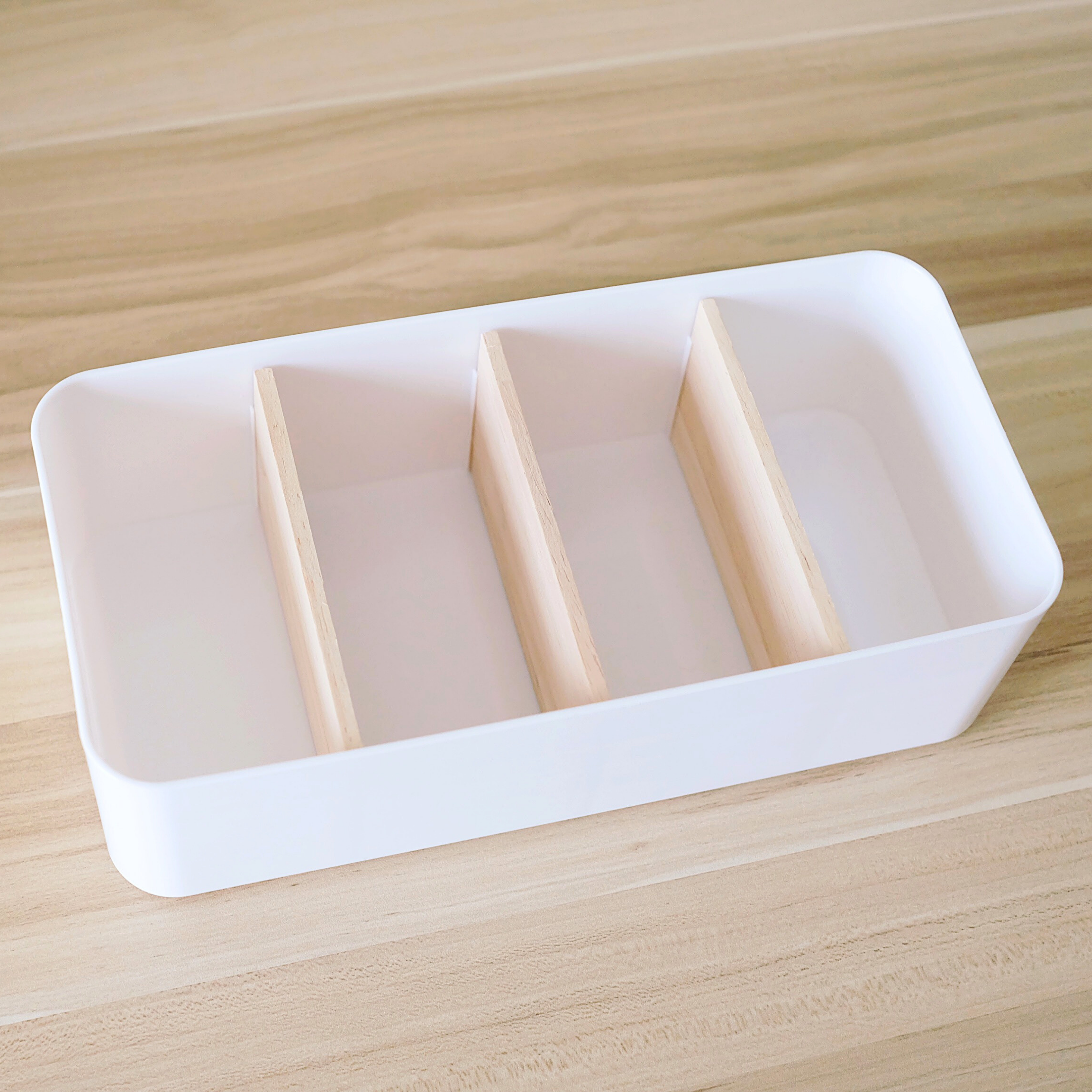 Sachi Stylish Storage Organizer with Wood Divider
