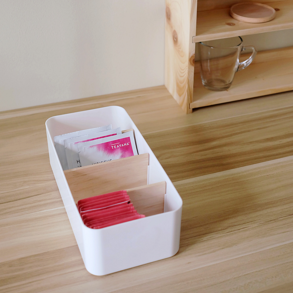 Sachi Stylish Storage Organizer with Wood Divider