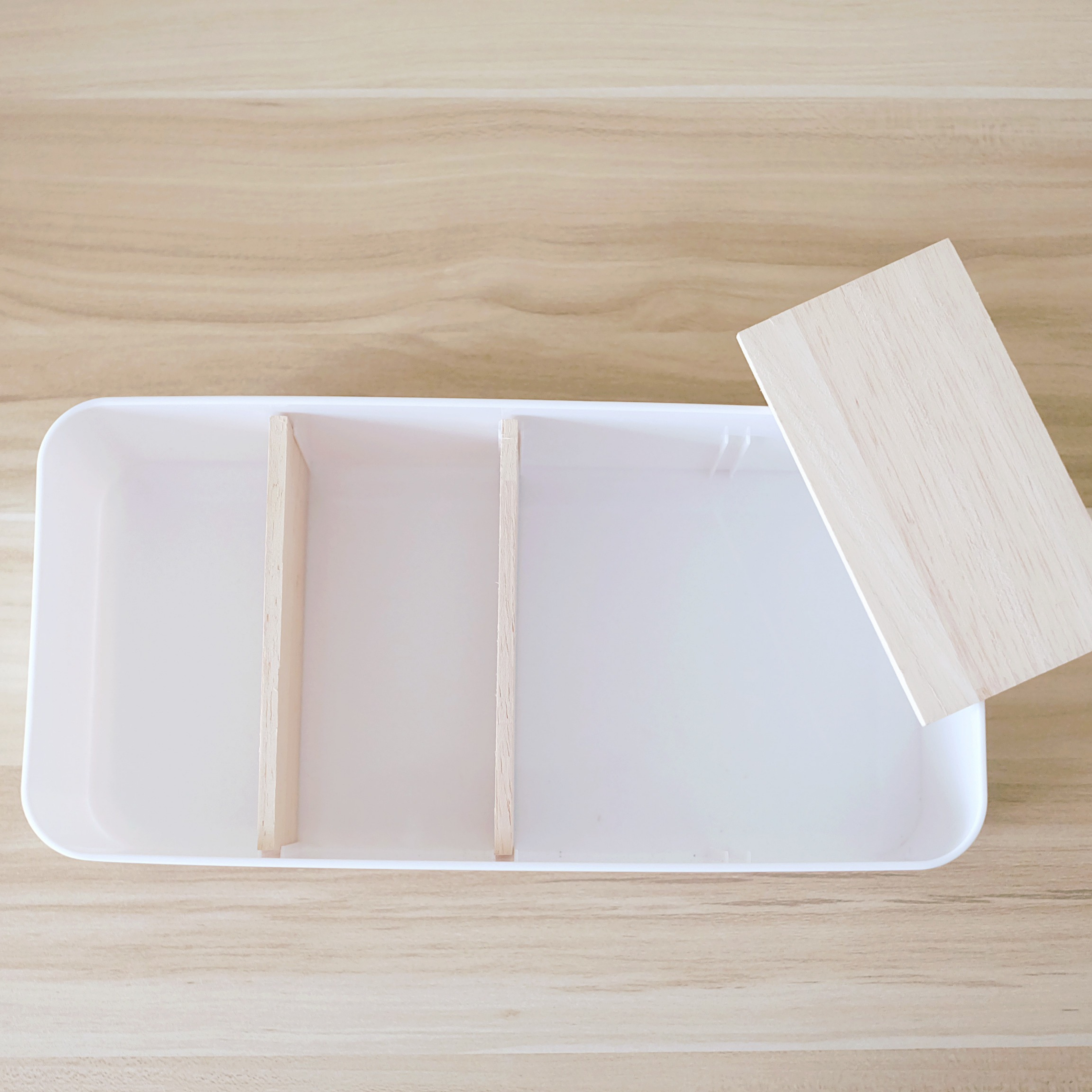 Sachi Stylish Storage Organizer with Wood Divider