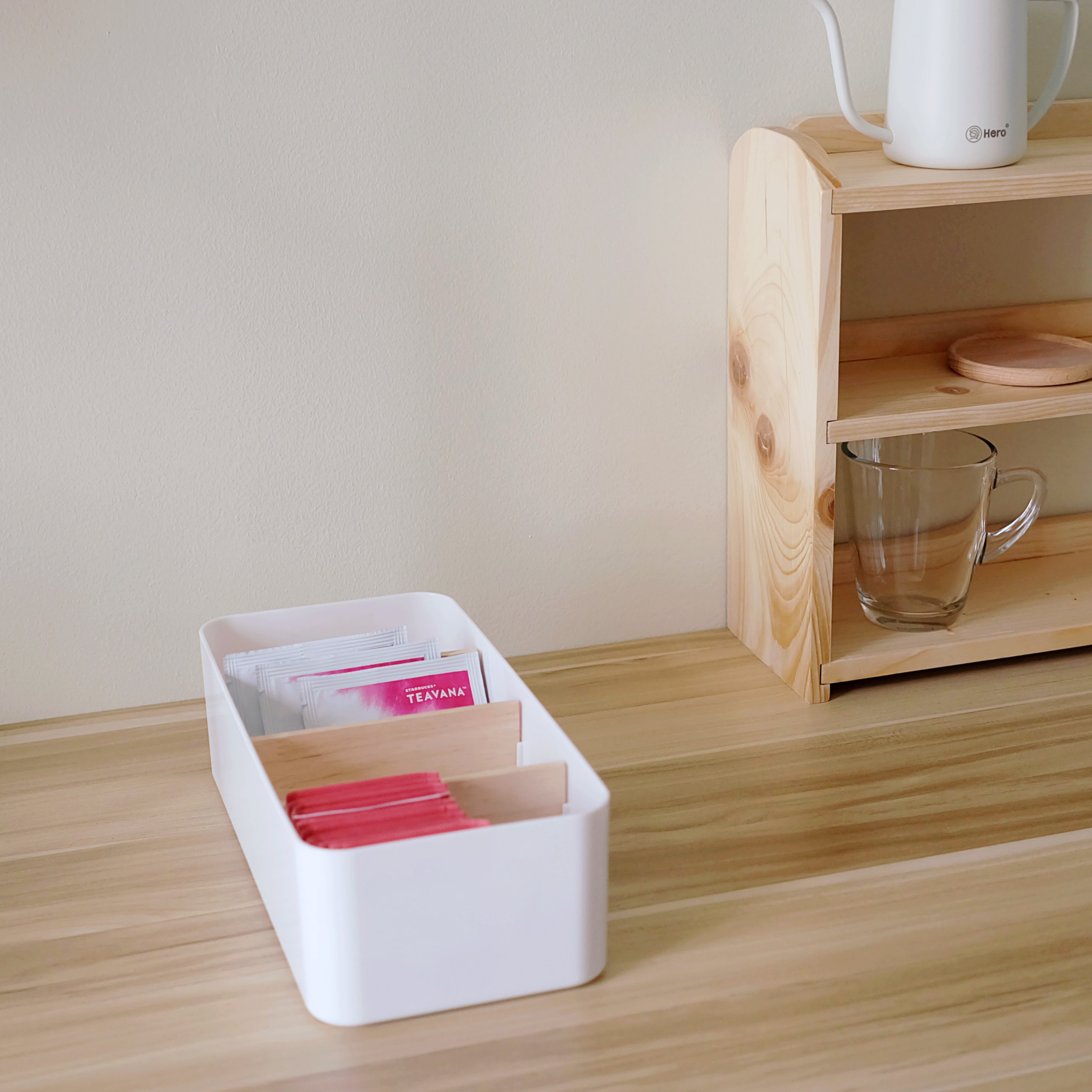 Sachi Stylish Storage Organizer with Wood Divider