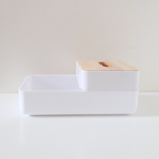 Sachi Tissue Box with Tray Compartment Wood Minimalist Design