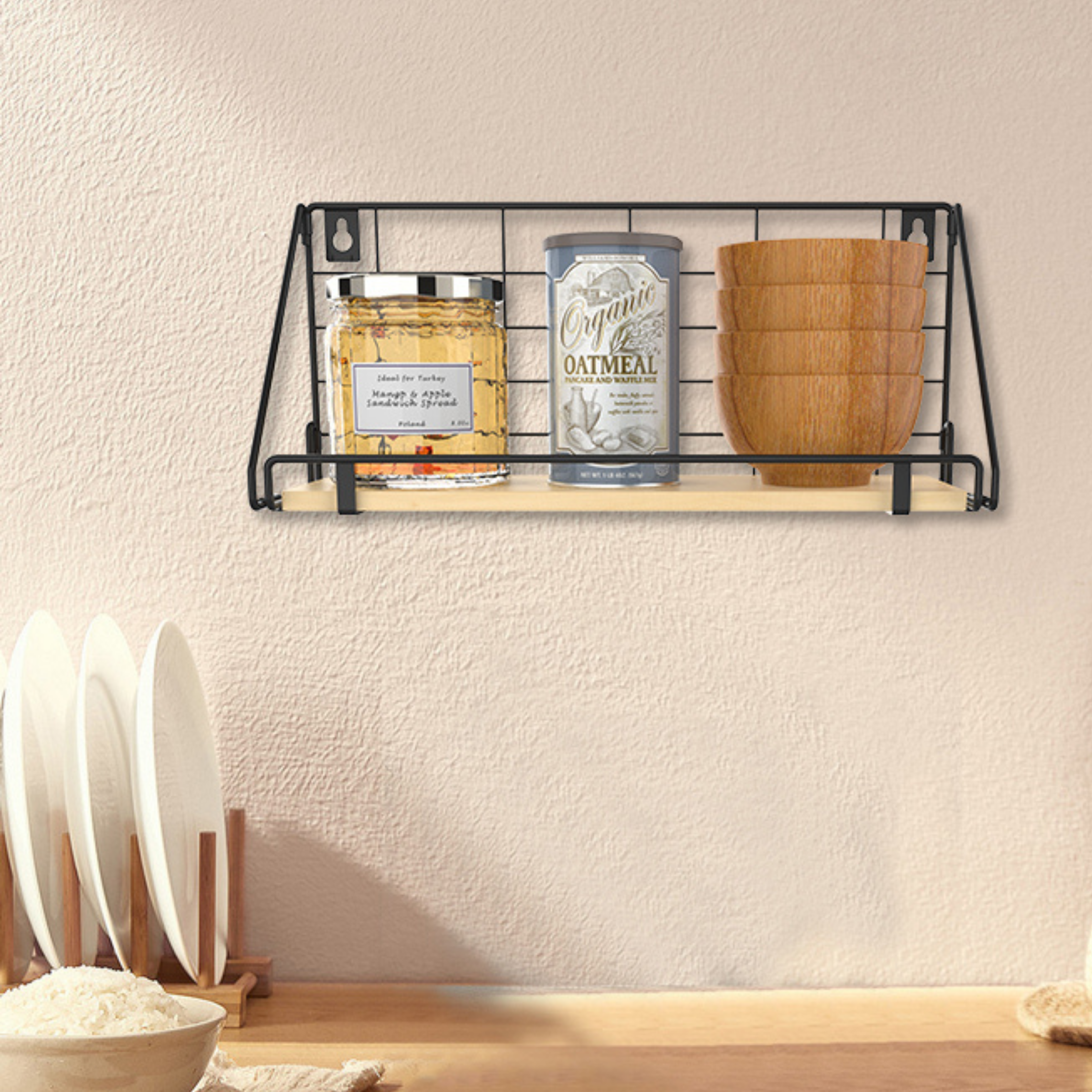 Sawaru Wall Mounted Storage Organizer Hanging Shelf