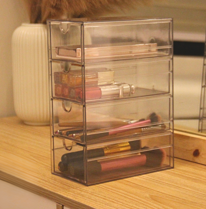 Sachi Clear Drawer Organizer (Vertical) 4 Slots