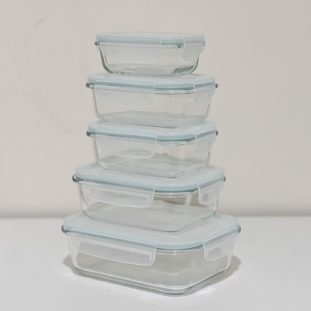 Akamiya Rectangular High Borosilicate Glass Microwaveable Food Container