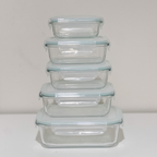 Akamiya Rectangular High Borosilicate Glass Microwaveable Food Container
