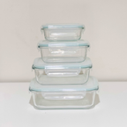 Akamiya Rectangular High Borosilicate Glass Microwaveable Food Container