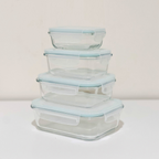 Akamiya Rectangular High Borosilicate Glass Microwaveable Food Container