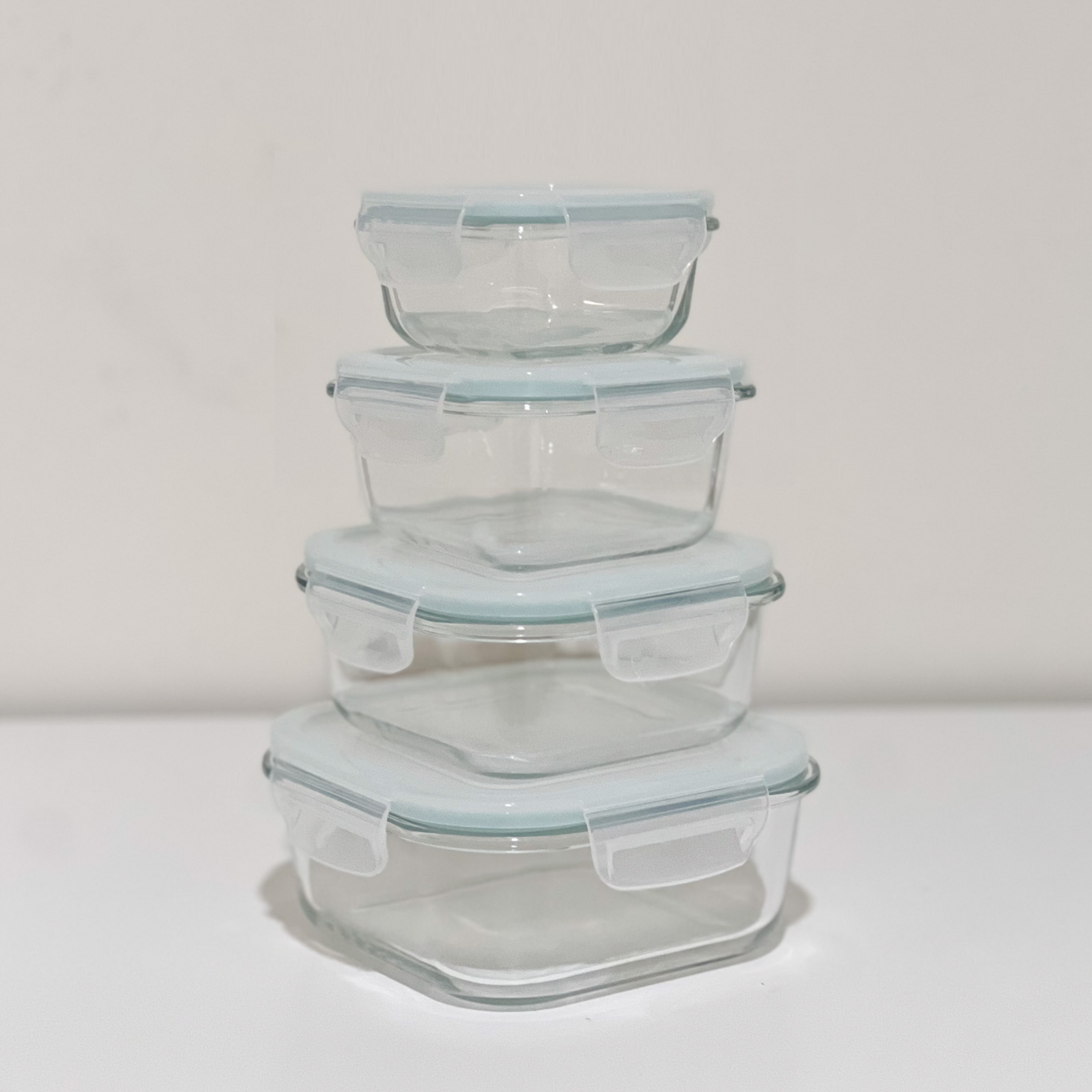 Akamiya Square High Borosilicate Glass Microwaveable Food Container