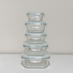 Akamiya Square High Borosilicate Glass Microwaveable Food Container