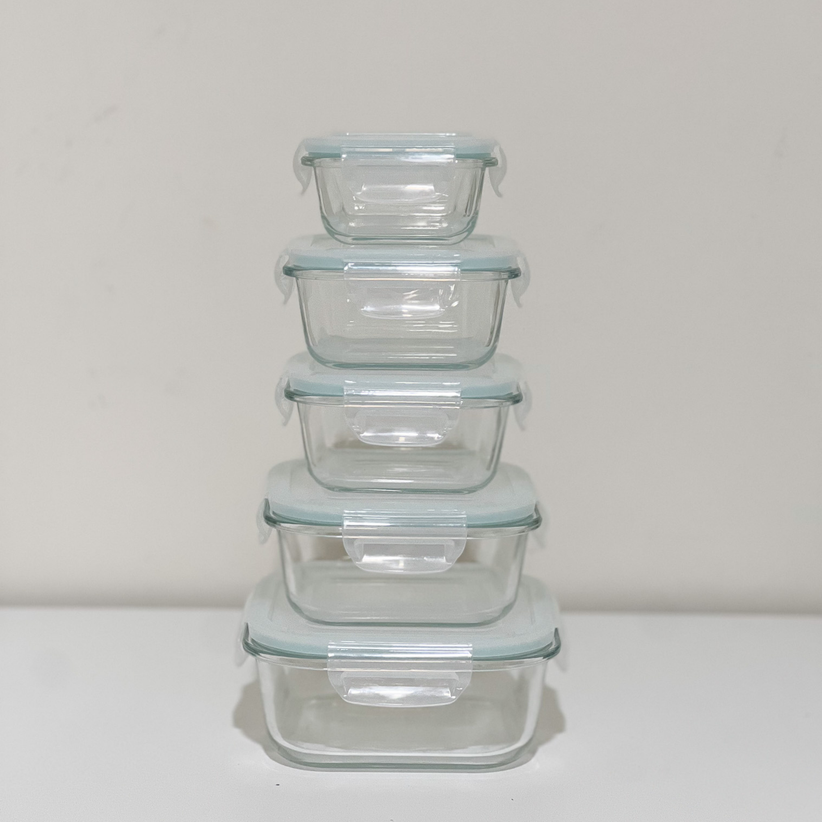 Akamiya Square High Borosilicate Glass Microwaveable Food Container