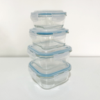 Akamiya Square High Borosilicate Glass Microwaveable Food Container