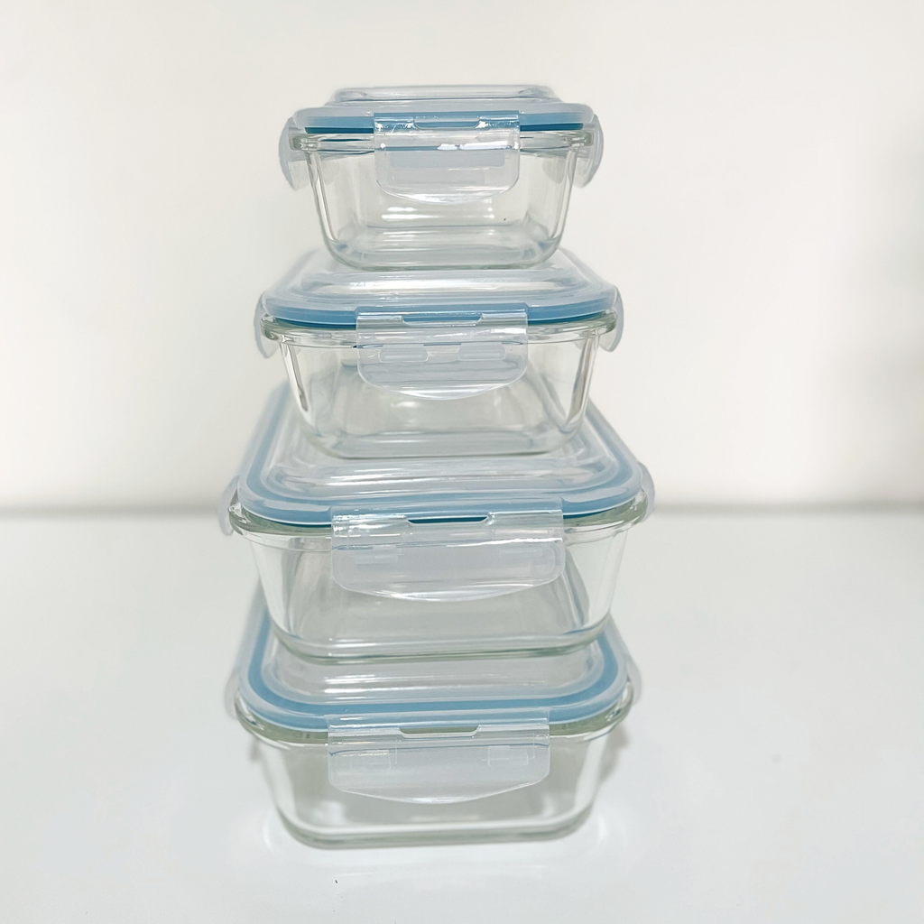 Akamiya Square High Borosilicate Glass Microwaveable Food Container