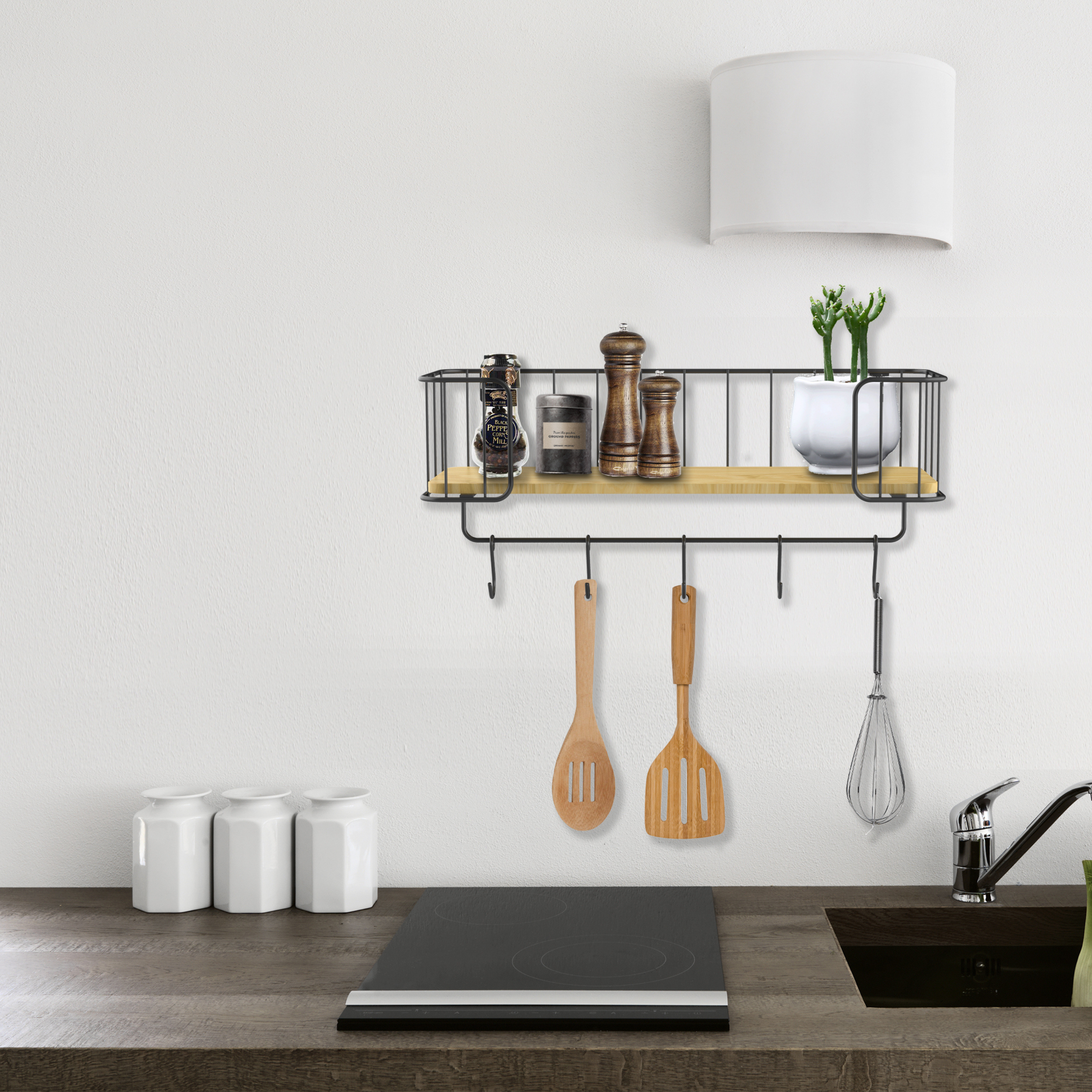 Shime Wall Mounted Storage Organizer Hanging Shelf