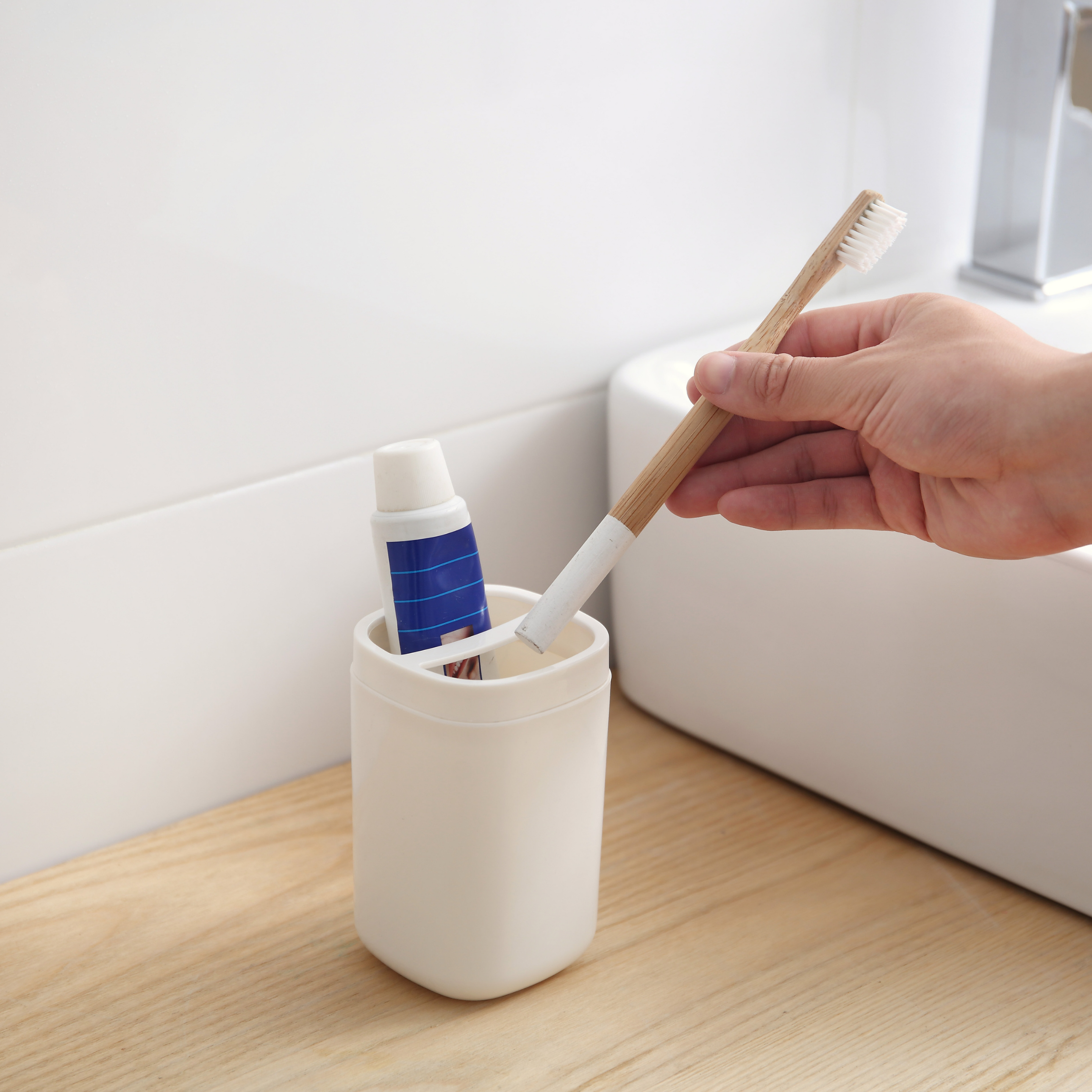 Shiro Bathroom Toothbrush and Paste Holder