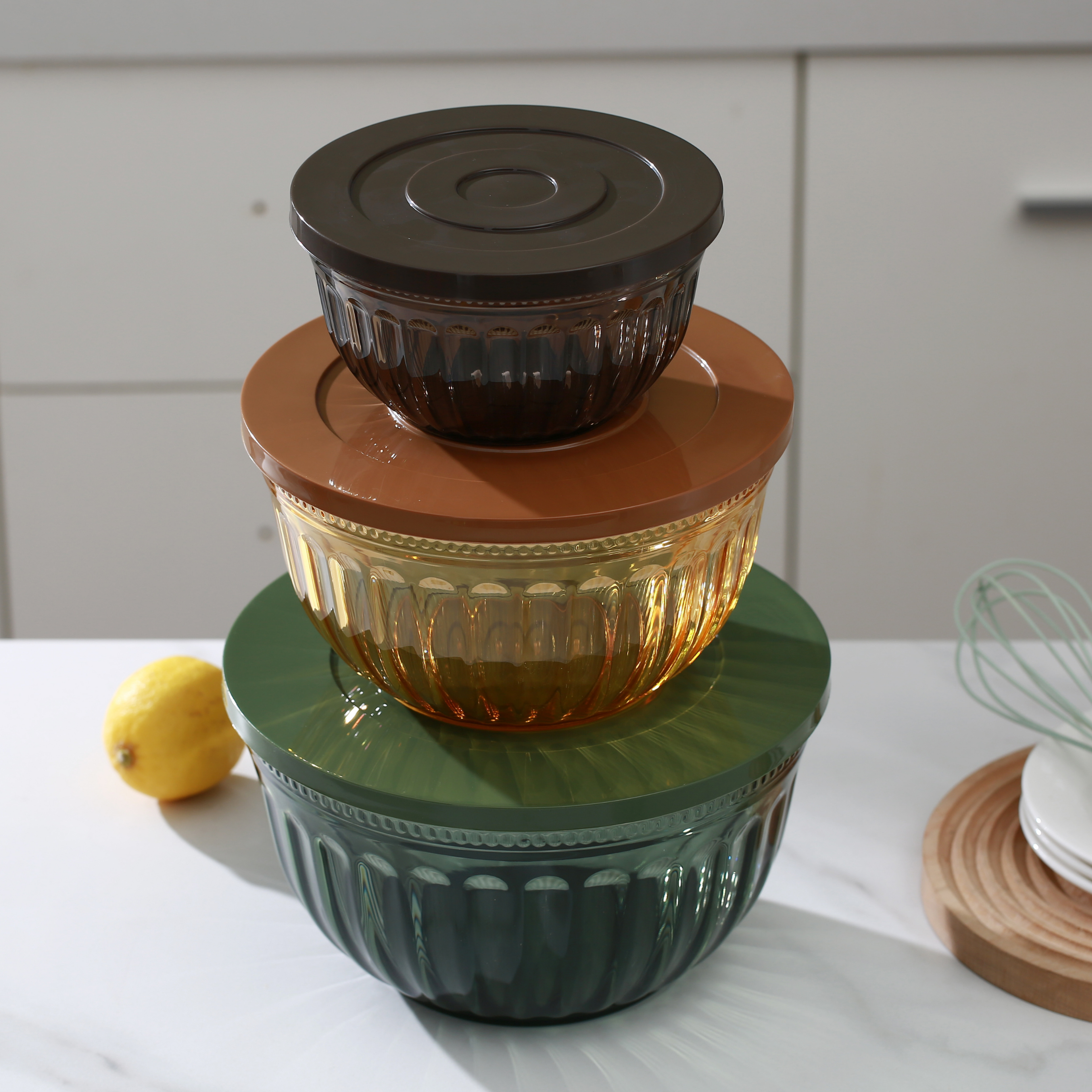 Shiro Patterned Salad Bowl Set Round